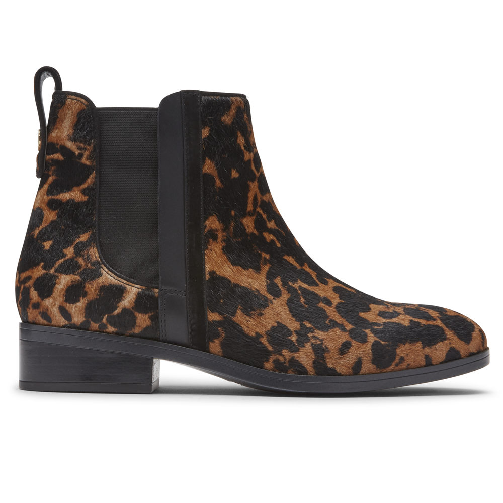 Rockport Womens Boots Leopard - Larkyn Chelsea - UK 860-POUMTI